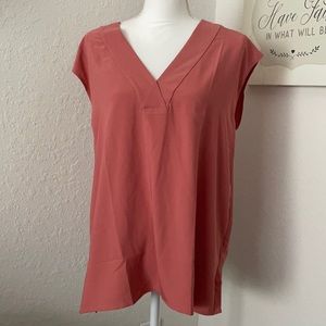 Ann Taylor coral sleeveless blouse